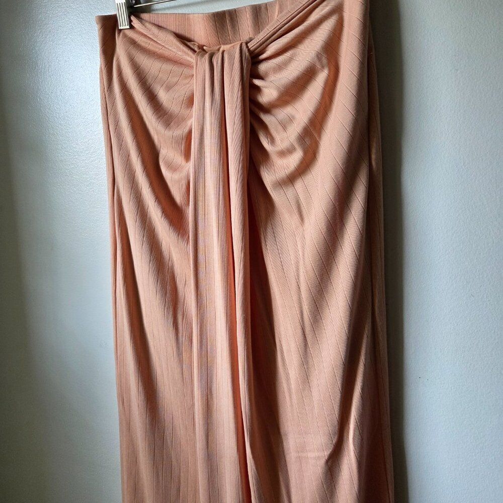 EUC LIKE NEW SIGNIFICANT OTHER DRAPED WRAP RIBBED MAXI SKIRT SIZE US 8 / S/M - Picture 3 of 16